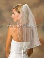 1 Tier Elbow Length Pearl Edge Wedding Veil 7-251-P