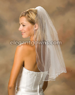 1 Tier Elbow Length Soutache Edge Wedding Veil 7-251-ST