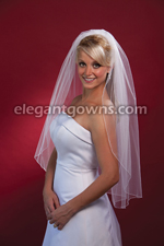 1 Tier Fingertip Length Corded Edge Wedding Veil 7-361-C