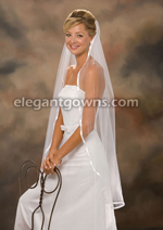 Clearance White Knee Length Wedding Veil 2012-7_C