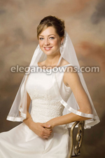 1 Tier Elbow Length Cut Edge Circular Cut Wedding Veil C1-251-7R