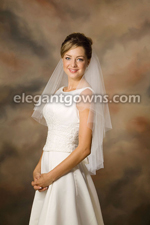 2 Tier Waist Length Cut Edge Circular Cut Wedding Veil C1-302-CT