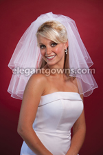 2 Tier Shoulder Length Corded Wedding Veil 72" Wide C7-202-C