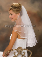 2 Tier Elbow Length Soutache Edge Wedding Veil C7-252-ST