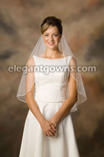 1Tier Waist Length Soutache Edge Circular Wedding Veil C7-301-ST