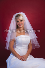 2 Tier Waist Length Corded Edge Circular Veil 72" Wide C7-302-C