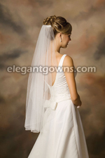 1 Tier Fingertip Length Corded Circular Wedding Veil C7-361-C