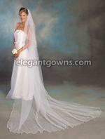 2 Tier Cathedral #1 Length Soutache Edge Wedding Veil S1-1202-ST