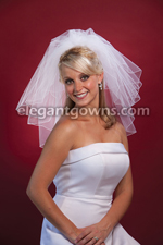 2 Tier Shoulder Length Corded Edge Wedding Veil S1-202-C