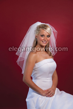 2 Tier Elbow Length Corded Edge Wedding Veil 72" Wide S7-252-C